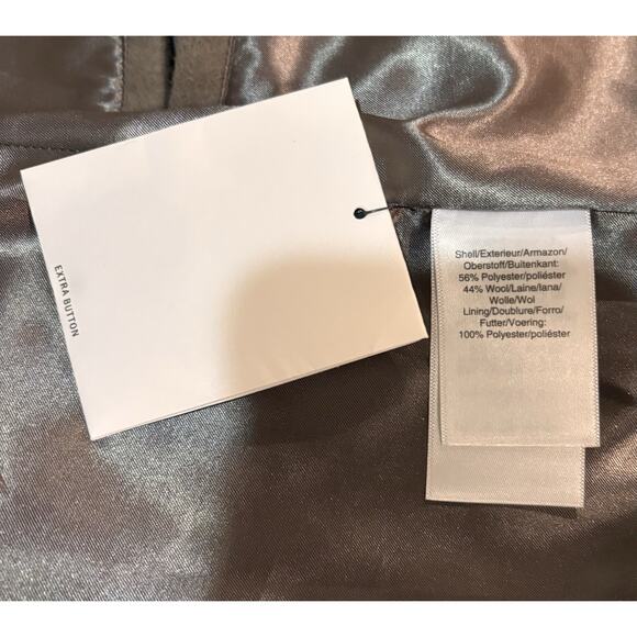 DKNY Womens Wool Blend Peacoat Trench Coat Brown/Green Size Medium - Picture 12 of 14